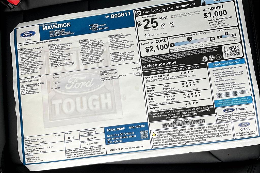 new 2025 Ford Maverick car, priced at $37,888