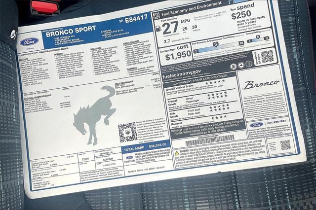 new 2025 Ford Bronco Sport car, priced at $33,917