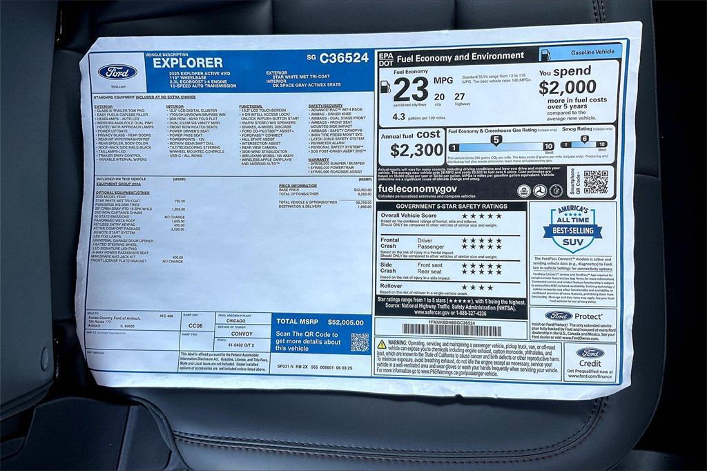 new 2025 Ford Explorer car, priced at $47,490