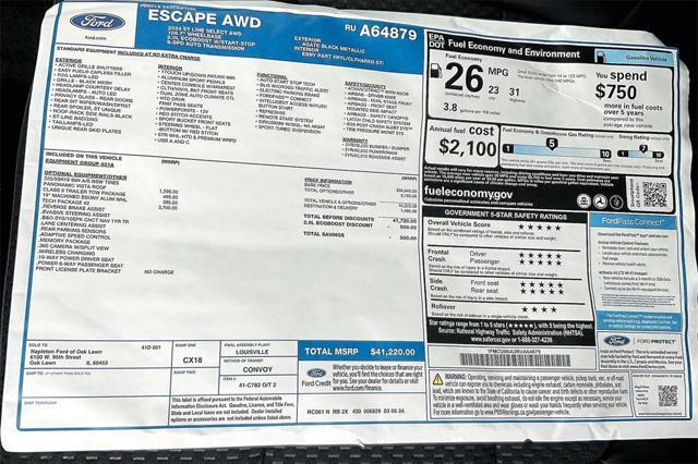 new 2024 Ford Escape car, priced at $35,371