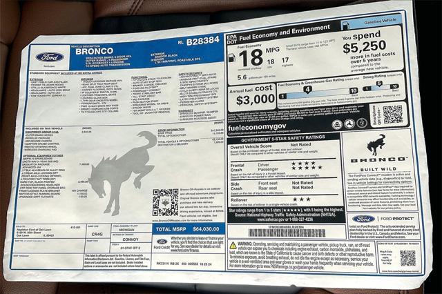 new 2024 Ford Bronco car, priced at $56,456