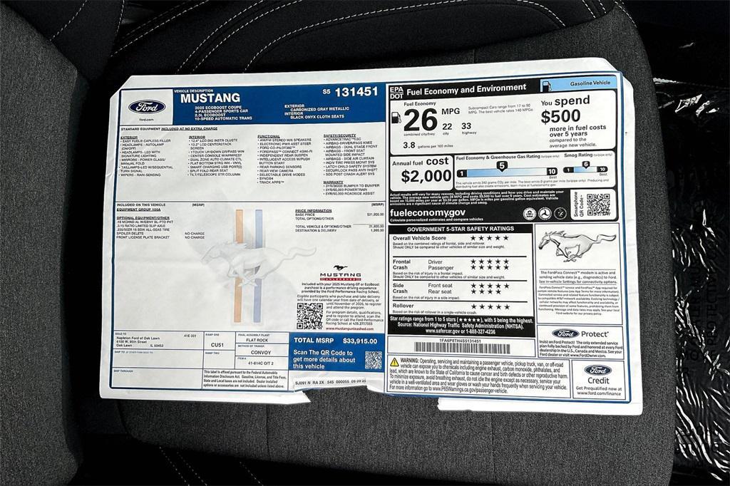 new 2025 Ford Mustang car, priced at $30,594