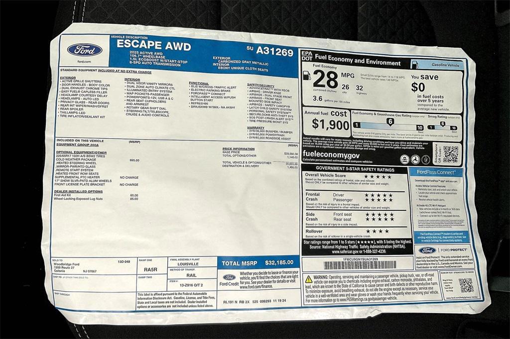 new 2025 Ford Escape car, priced at $26,391