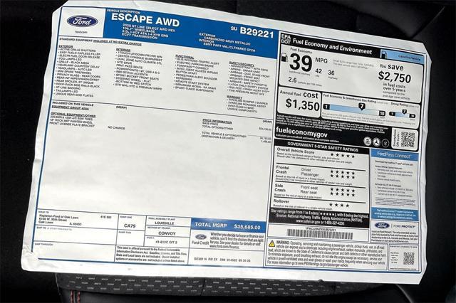 new 2025 Ford Escape car, priced at $29,482