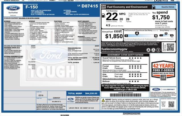 used 2020 Ford F-150 car, priced at $25,499