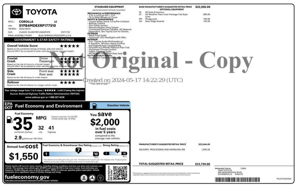 used 2024 Toyota Corolla car, priced at $17,799