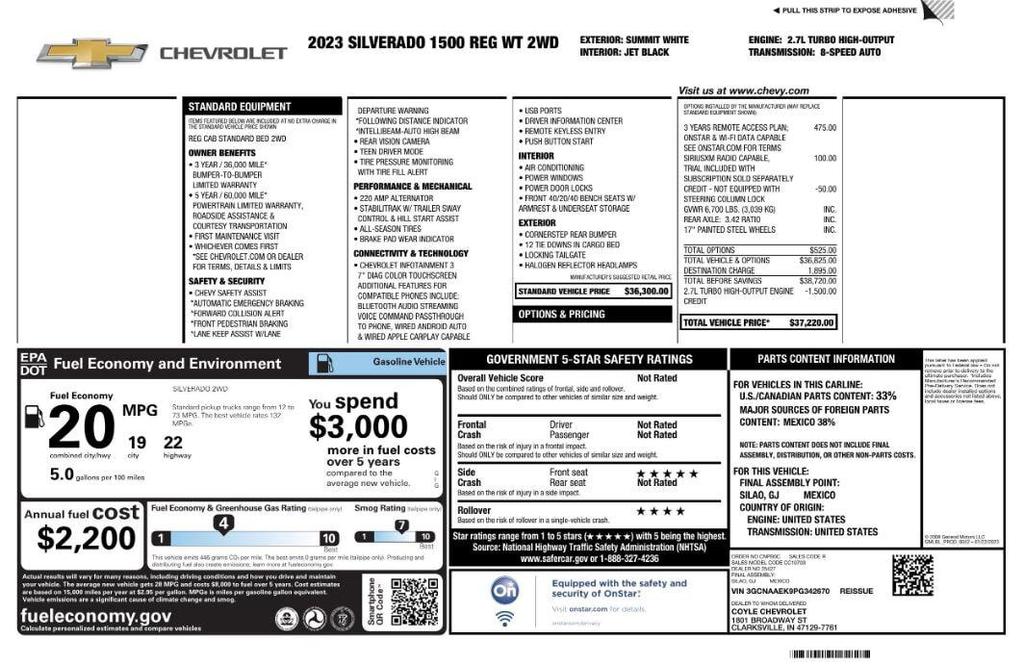 used 2023 Chevrolet Silverado 1500 car, priced at $14,799