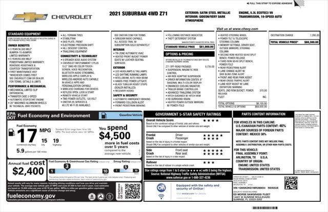 used 2021 Chevrolet Suburban car, priced at $48,696