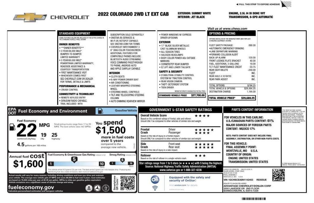 used 2022 Chevrolet Colorado car, priced at $14,399