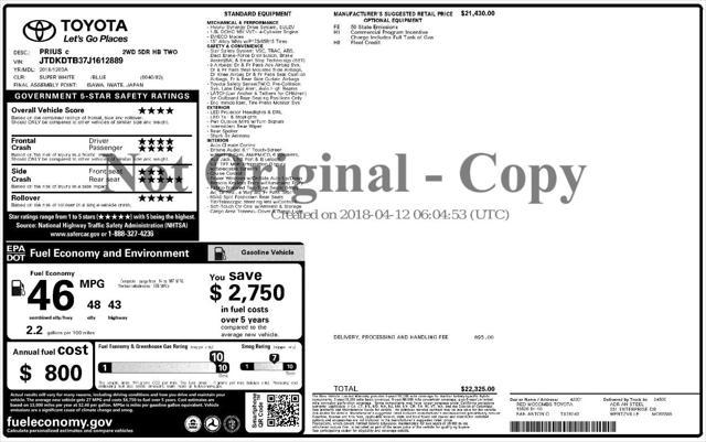 used 2018 Toyota Prius c car, priced at $13,499