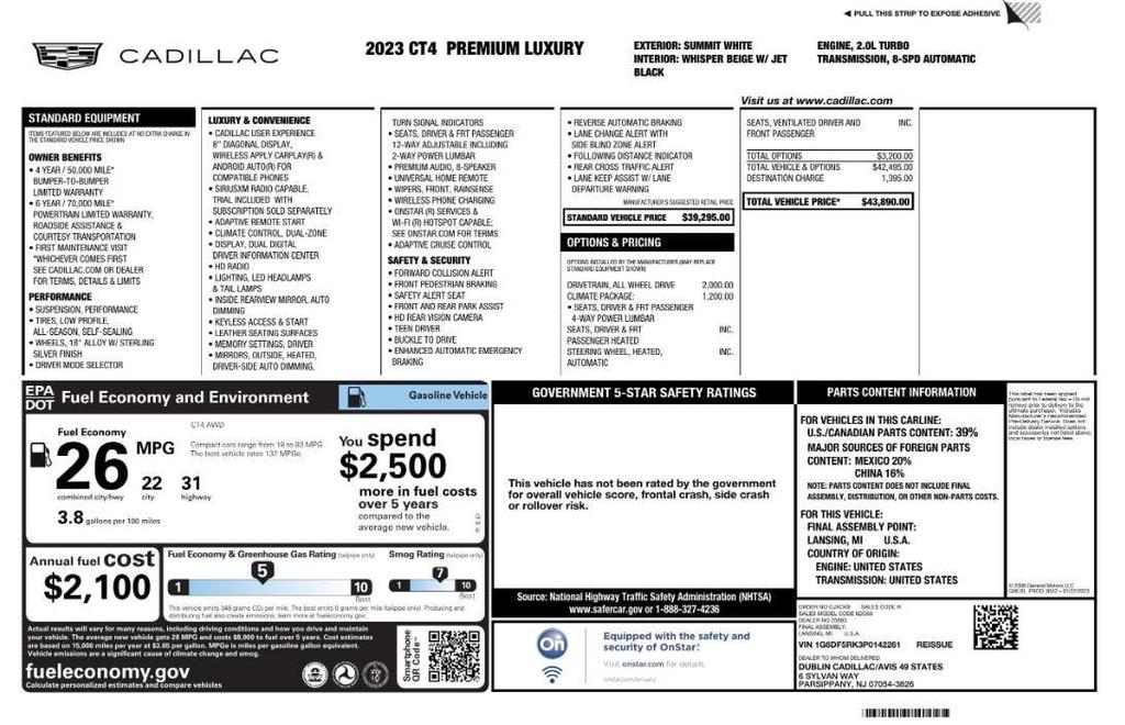 used 2023 Cadillac CT4 car, priced at $24,199