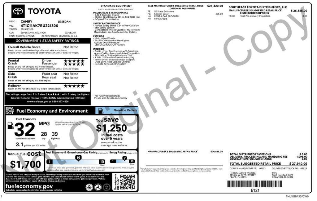 used 2024 Toyota Camry car, priced at $20,799