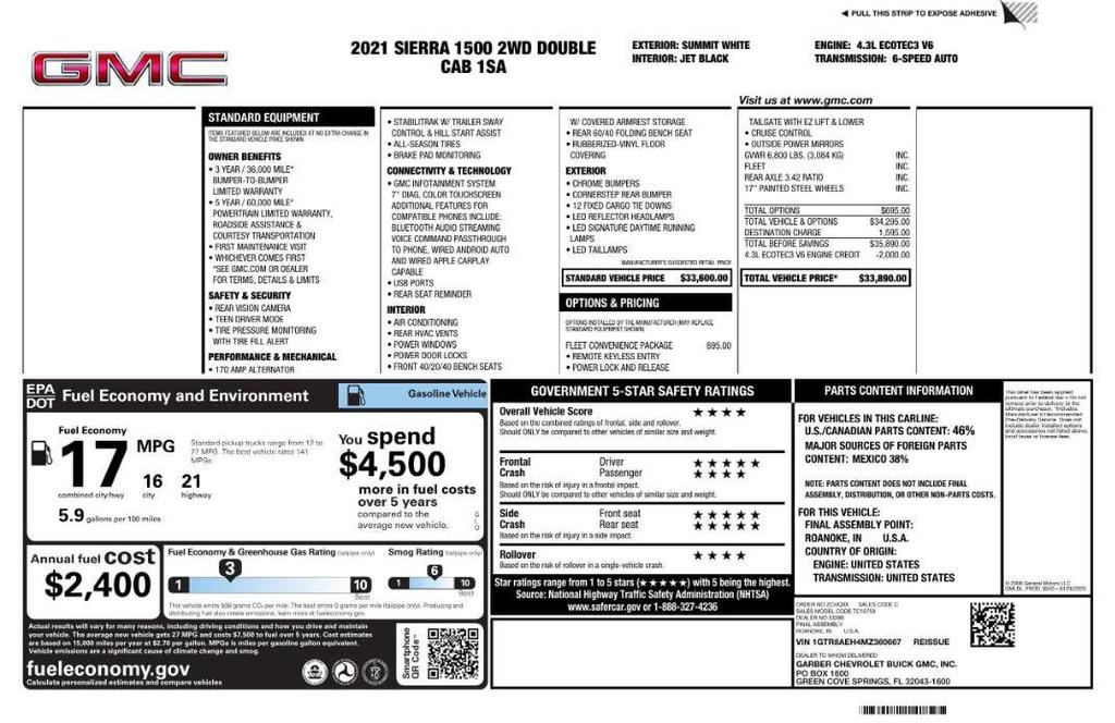 used 2021 GMC Sierra 1500 car, priced at $13,699