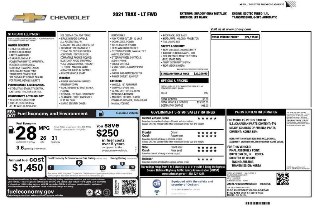 used 2021 Chevrolet Trax car, priced at $11,999