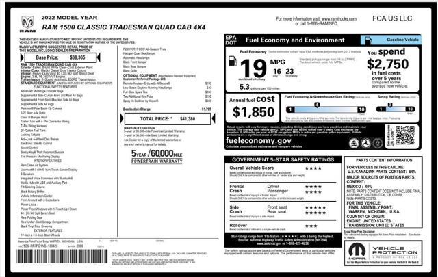 used 2022 Ram 1500 car, priced at $22,699