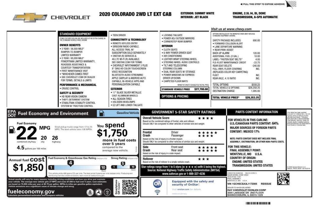 used 2020 Chevrolet Colorado car, priced at $13,999