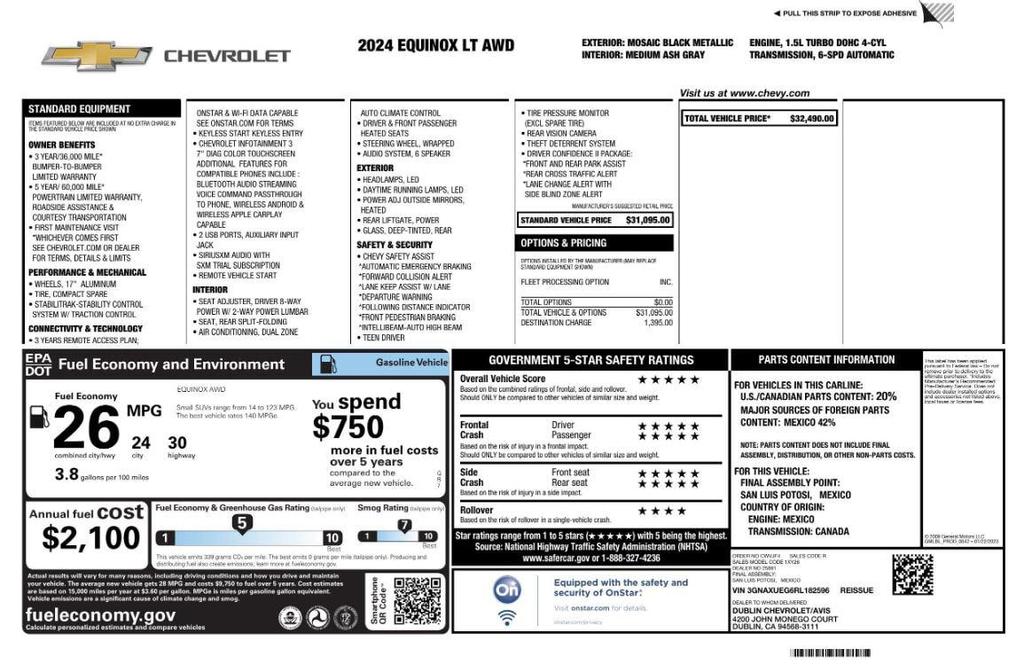used 2024 Chevrolet Equinox car, priced at $17,998