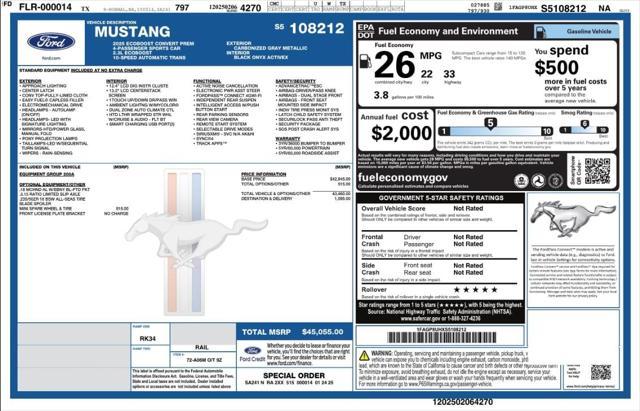 used 2025 Ford Mustang car, priced at $35,999