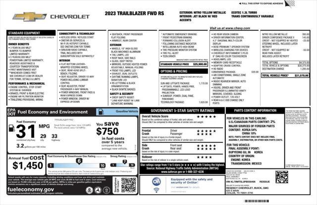 used 2023 Chevrolet TrailBlazer car, priced at $19,789