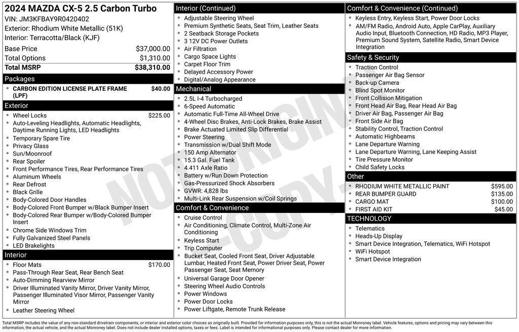 used 2024 Mazda CX-5 car, priced at $29,650