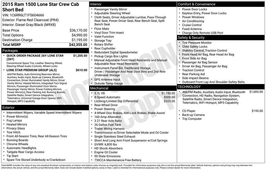 used 2015 Ram 1500 car, priced at $17,973