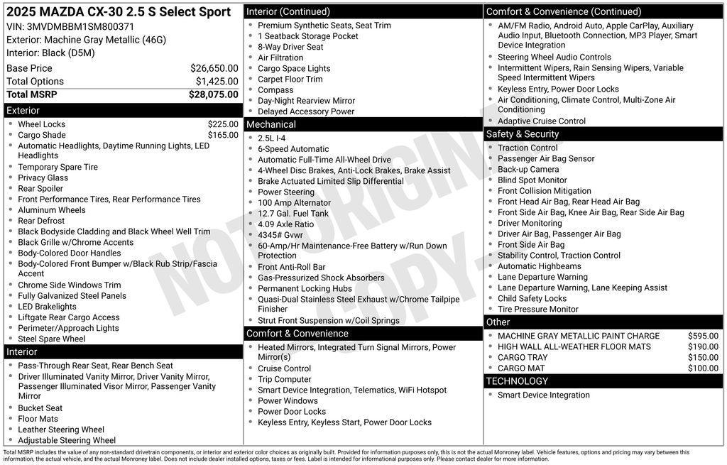used 2025 Mazda CX-30 car, priced at $25,307