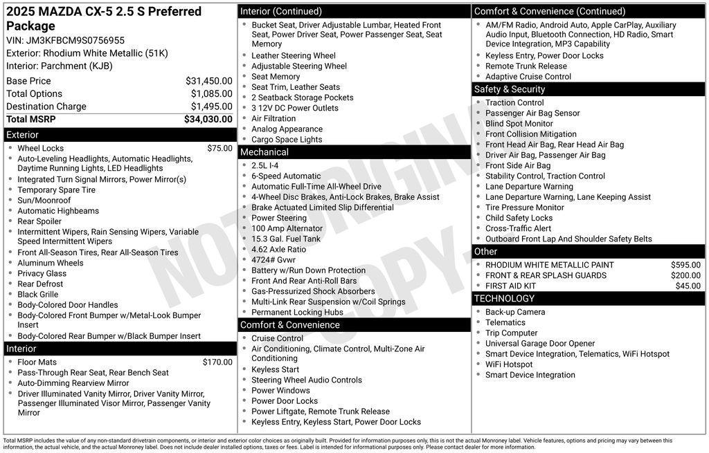 new 2025 Mazda CX-5 car, priced at $32,310