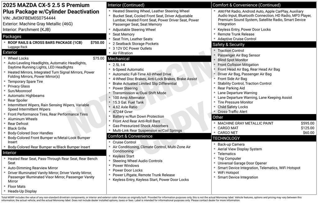 new 2025 Mazda CX-5 car, priced at $37,621