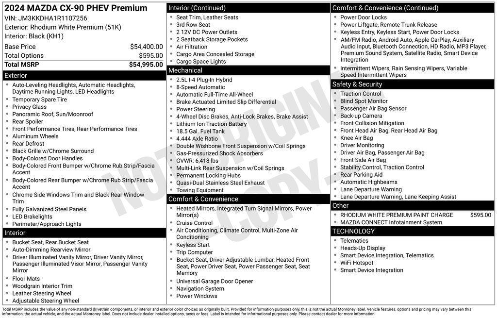used 2024 Mazda CX-90 PHEV car, priced at $32,023