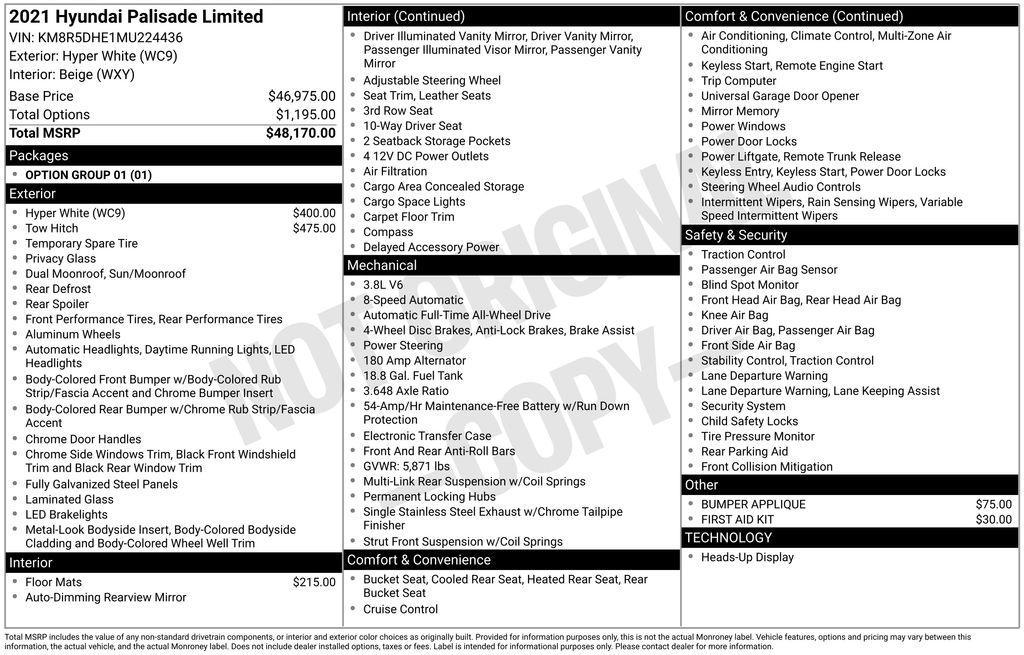 used 2021 Hyundai Palisade car, priced at $24,957
