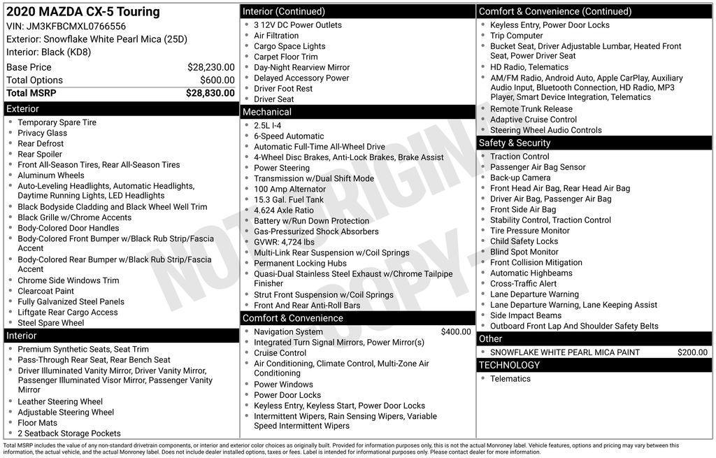 used 2020 Mazda CX-5 car, priced at $20,787