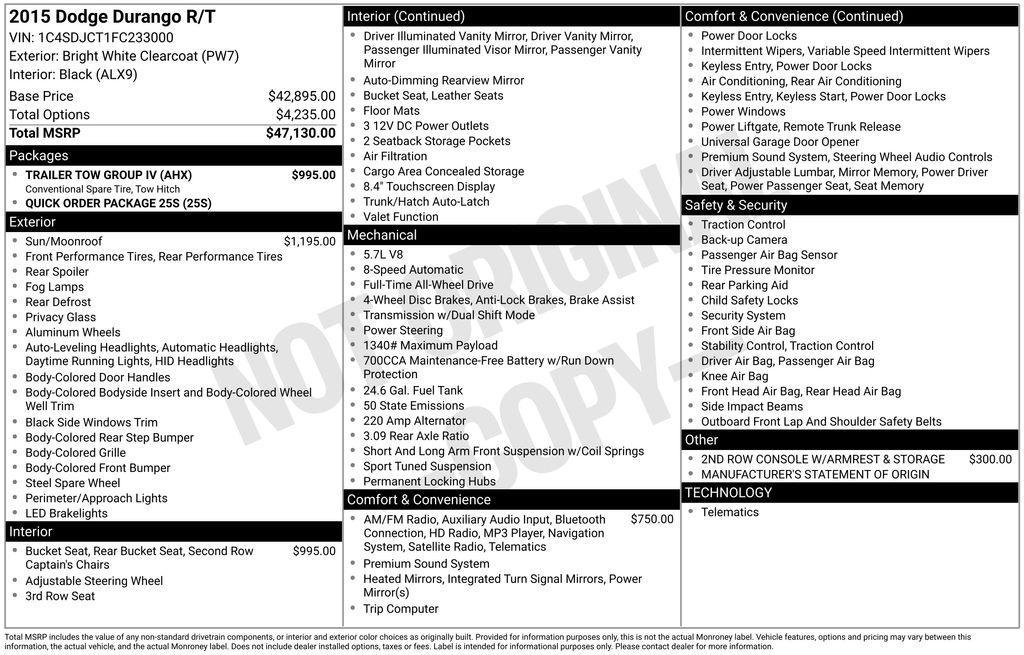 used 2015 Dodge Durango car, priced at $16,923