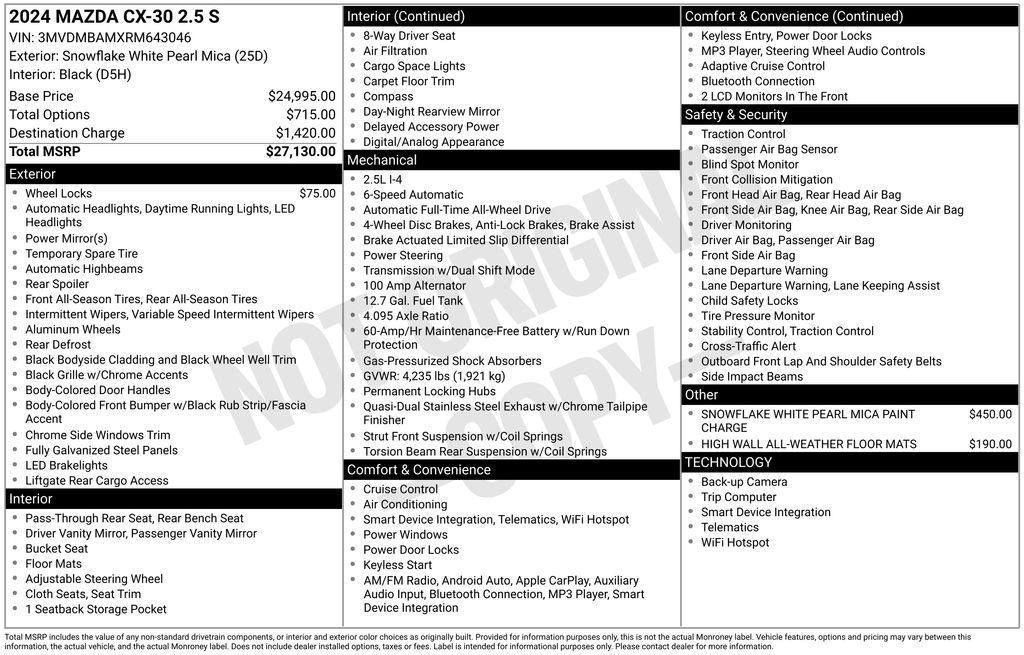 used 2024 Mazda CX-30 car, priced at $23,801