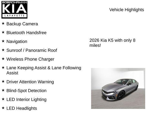 new 2026 Kia K5 car, priced at $30,875