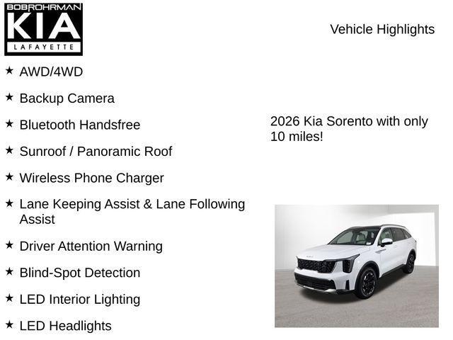 new 2026 Kia Sorento car, priced at $36,833
