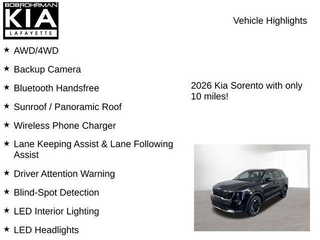 new 2026 Kia Sorento car, priced at $37,374