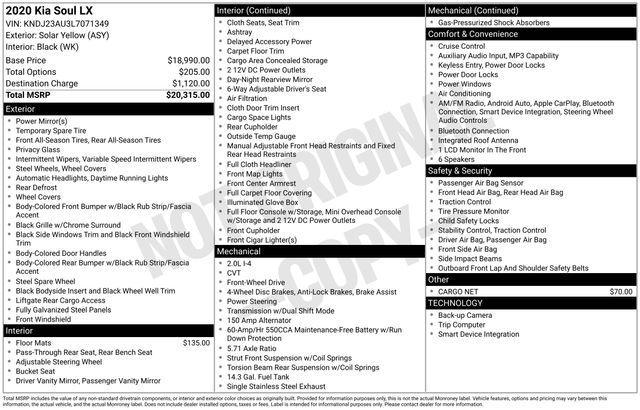 used 2020 Kia Soul car, priced at $6,999