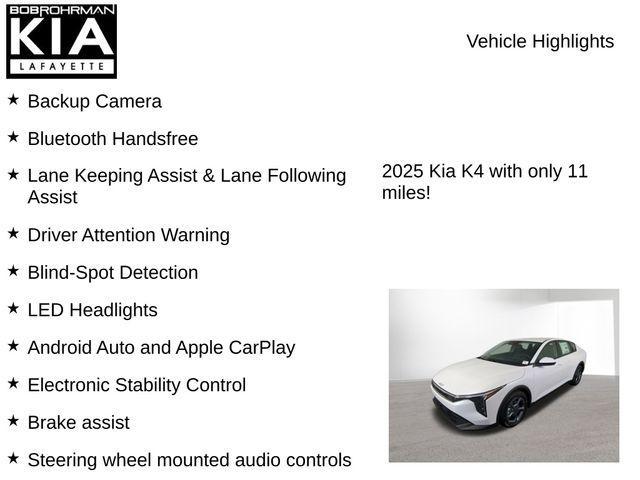 new 2025 Kia K4 car, priced at $23,066