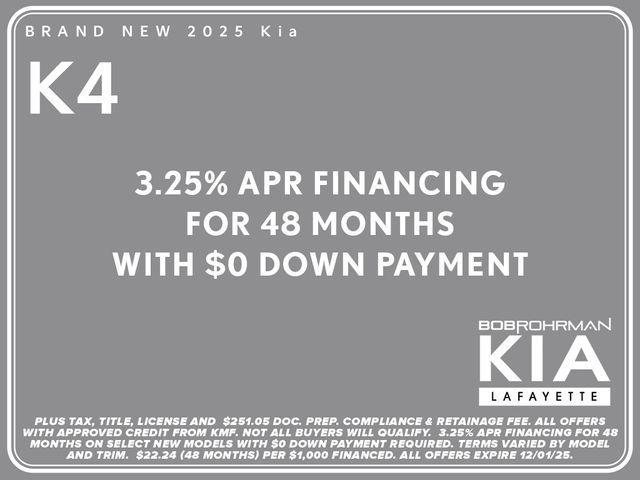 new 2025 Kia K4 car, priced at $23,546