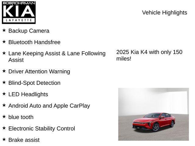 new 2025 Kia K4 car, priced at $23,346