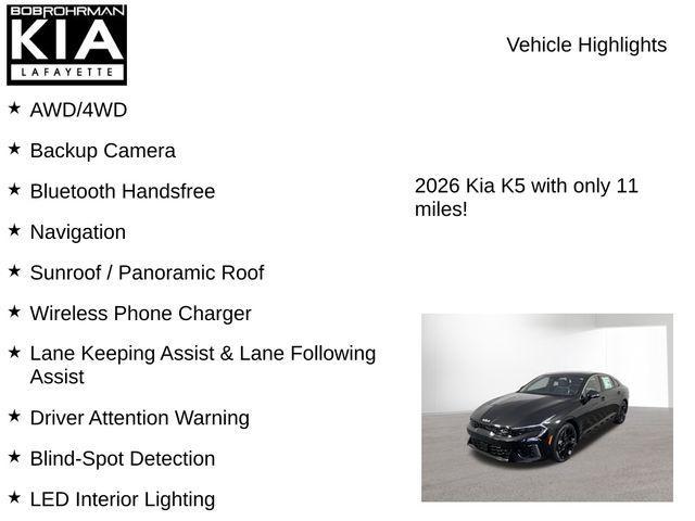 new 2026 Kia K5 car, priced at $32,561
