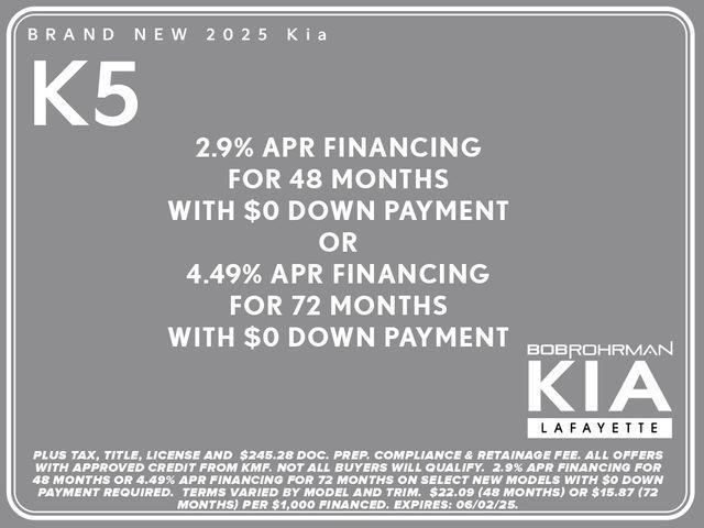 new 2025 Kia K5 car, priced at $31,086