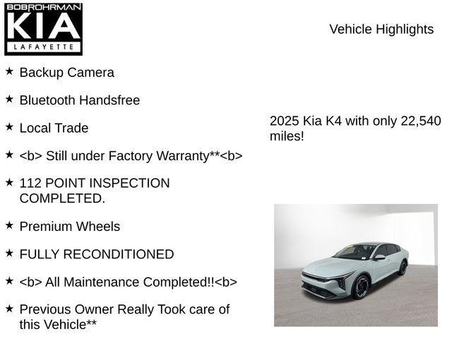 used 2025 Kia K4 car, priced at $20,917