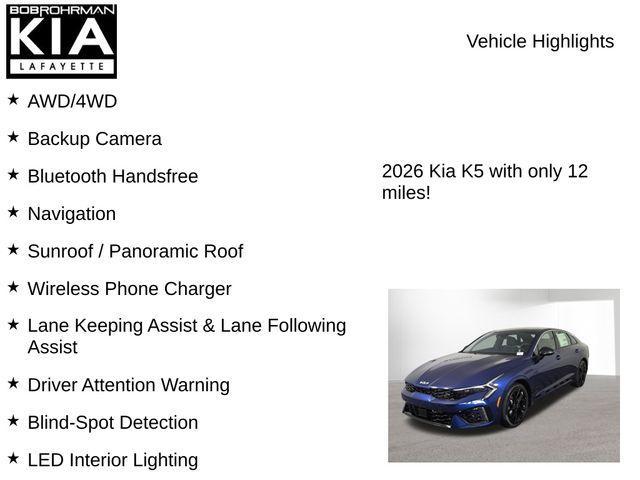 new 2026 Kia K5 car, priced at $31,795
