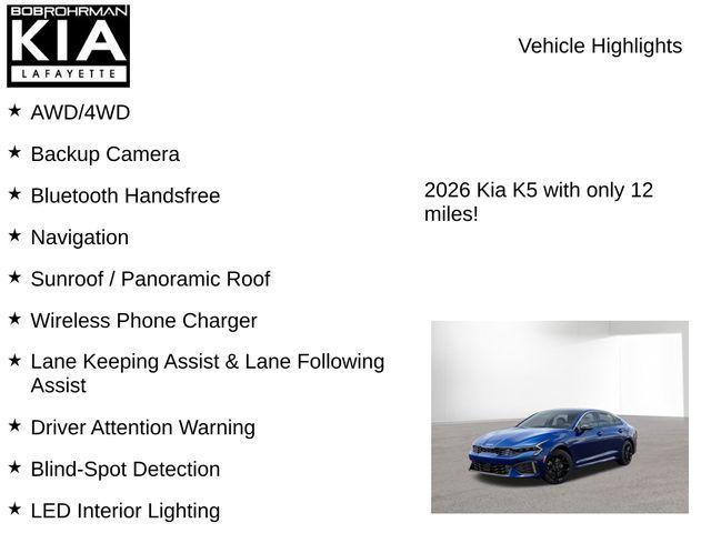 new 2026 Kia K5 car, priced at $32,561
