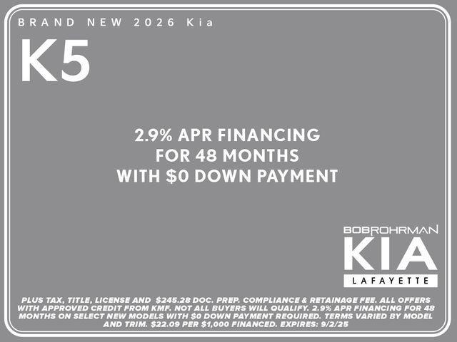 new 2026 Kia K5 car, priced at $38,060