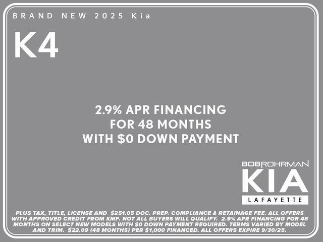 new 2025 Kia K4 car, priced at $23,662