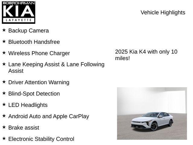 new 2025 Kia K4 car, priced at $23,816