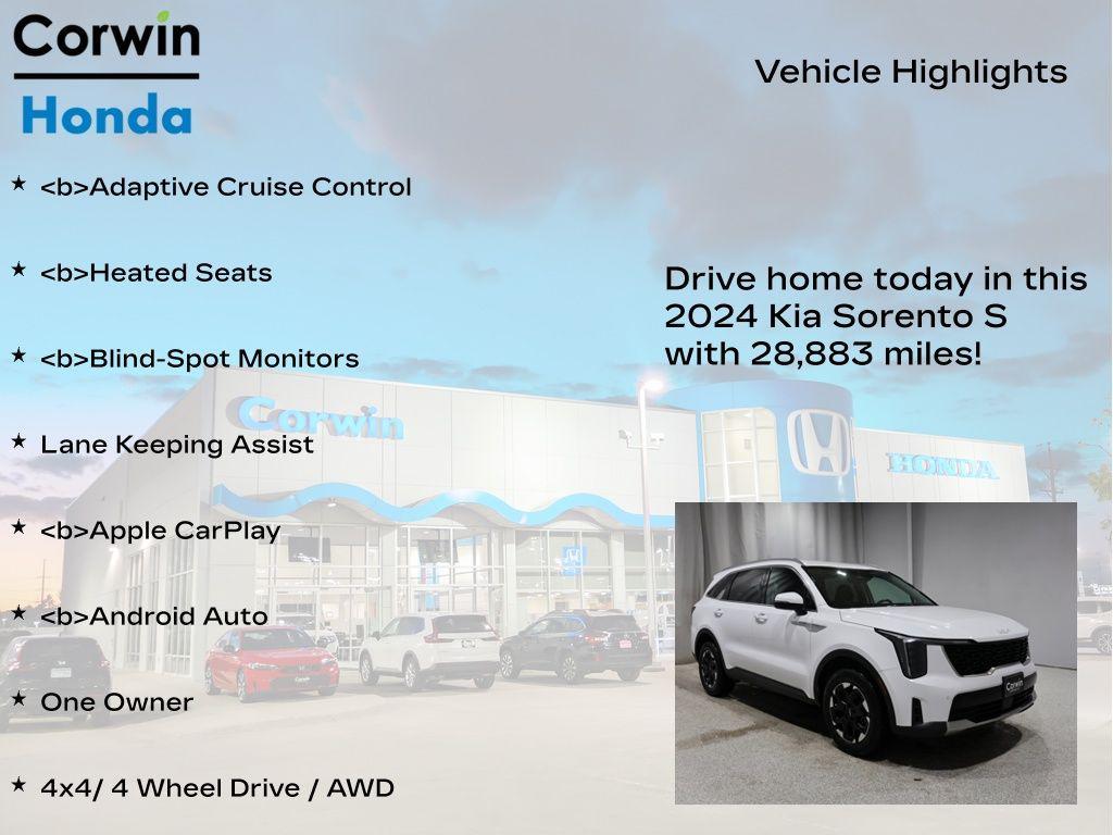 used 2024 Kia Sorento car, priced at $27,400