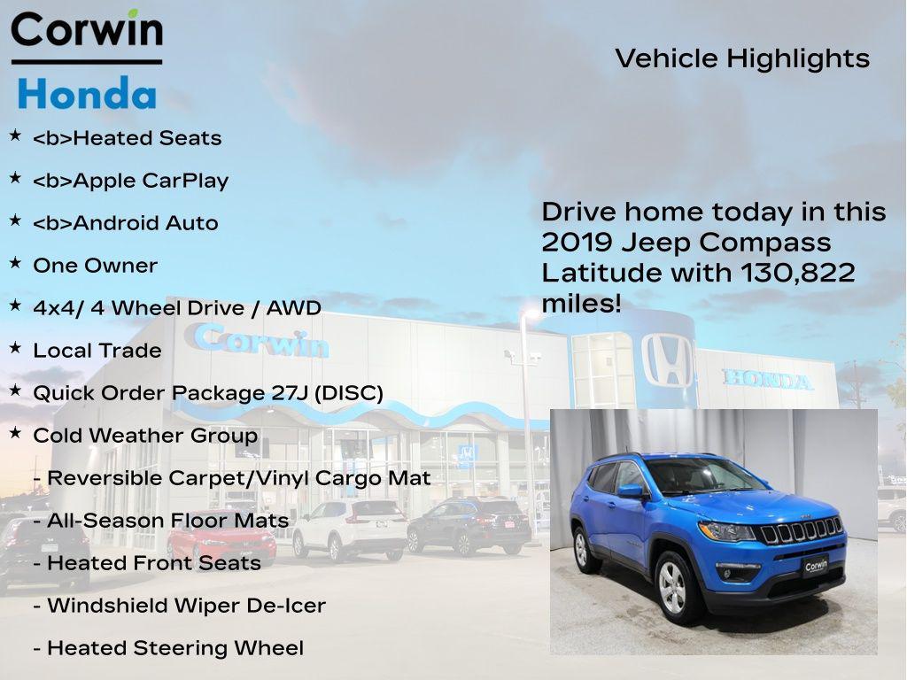 used 2019 Jeep Compass car, priced at $13,500